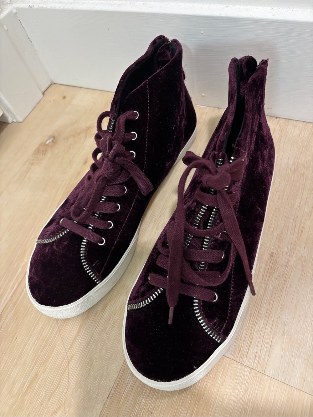 Rebecca Minkoff Zaina Velvet High Top in Acai NEW 6.5